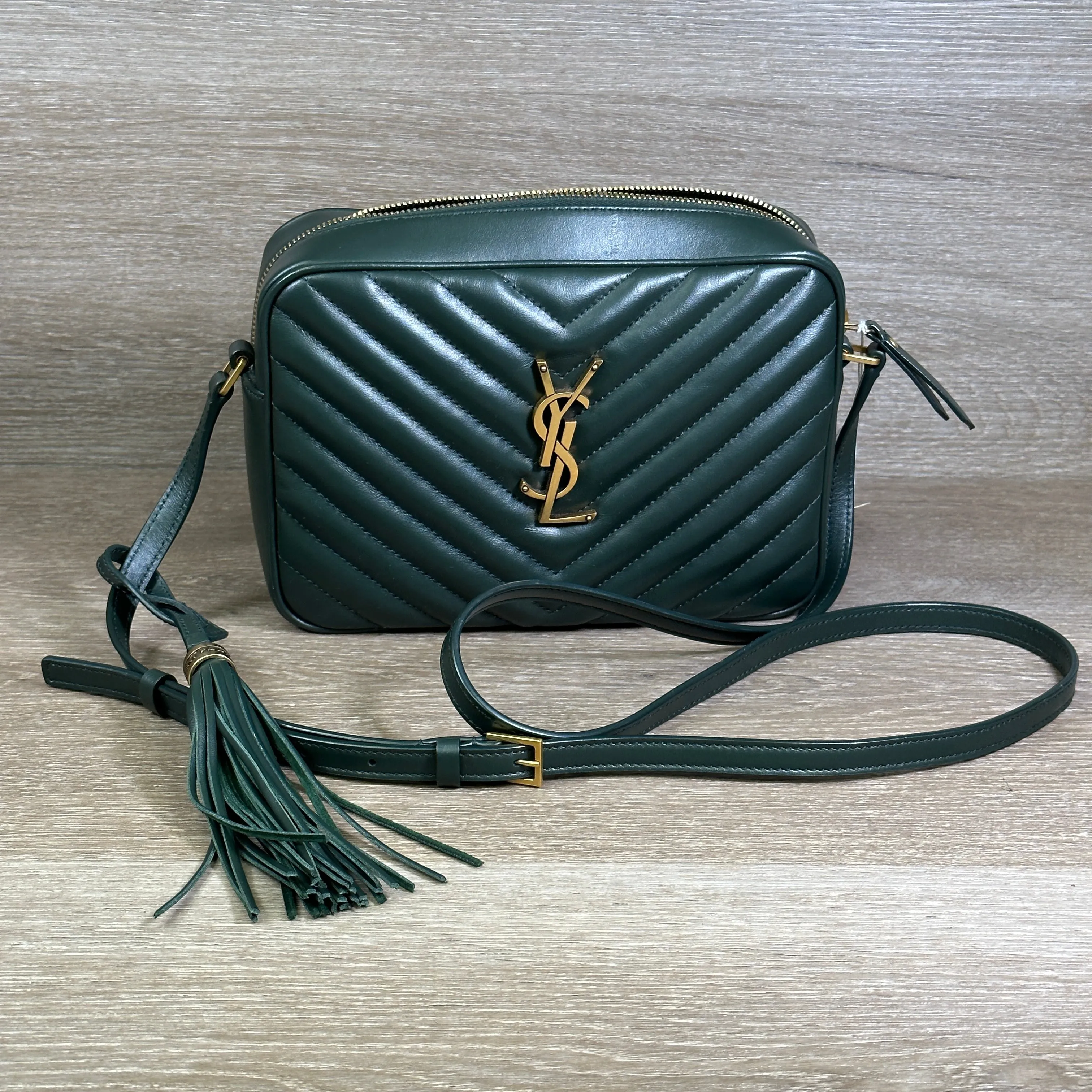 Saint Laurent Lou Medium Crossbody Crossbody with Tassel - Green