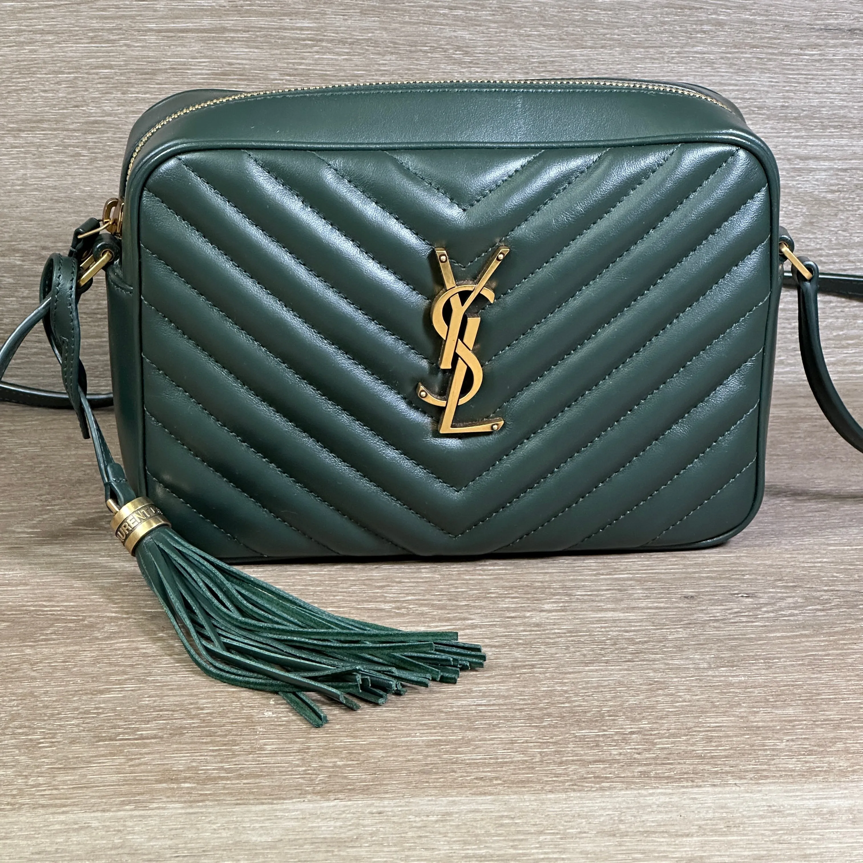 Saint Laurent Lou Medium Crossbody Crossbody with Tassel - Green