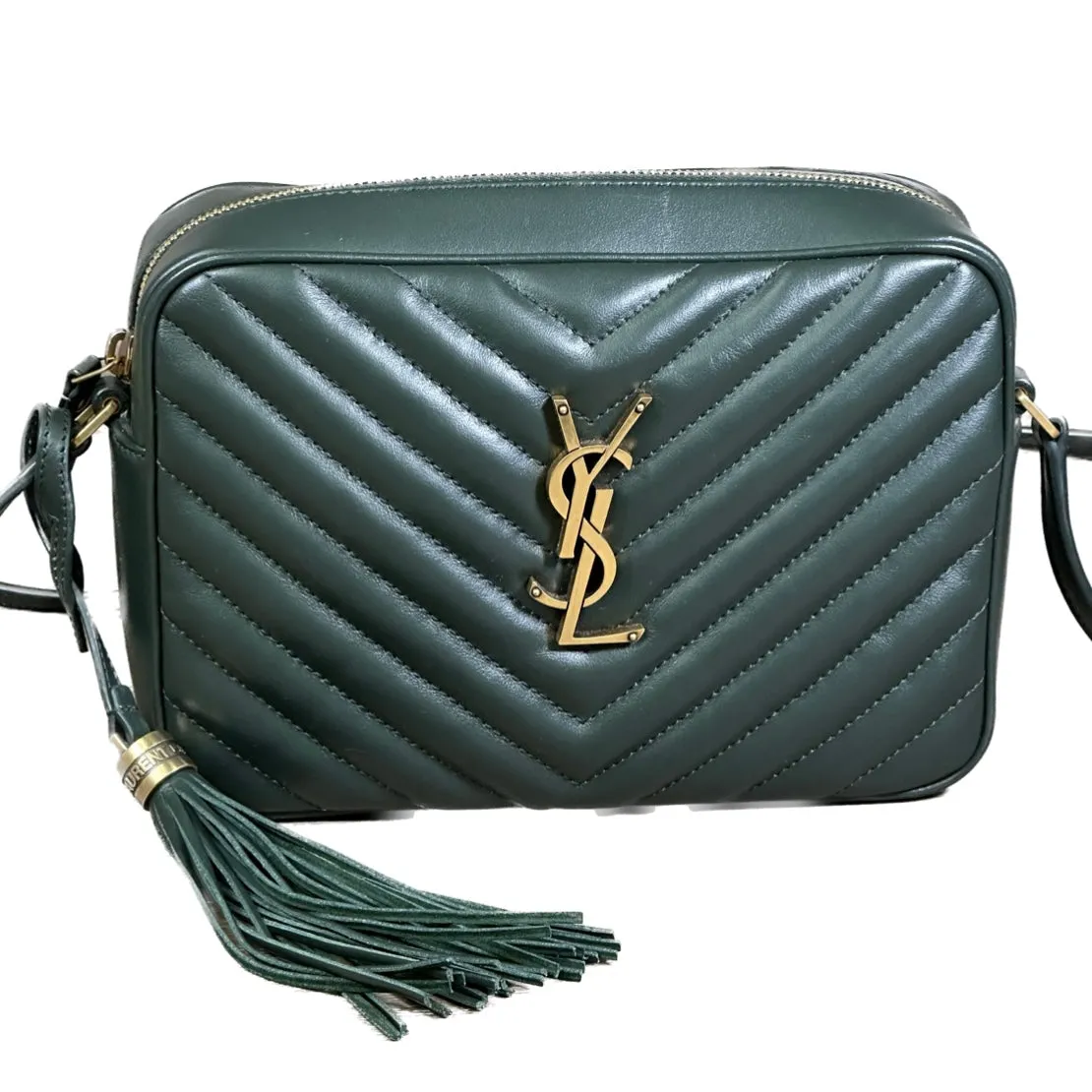 Saint Laurent Lou Medium Crossbody Crossbody with Tassel - Green