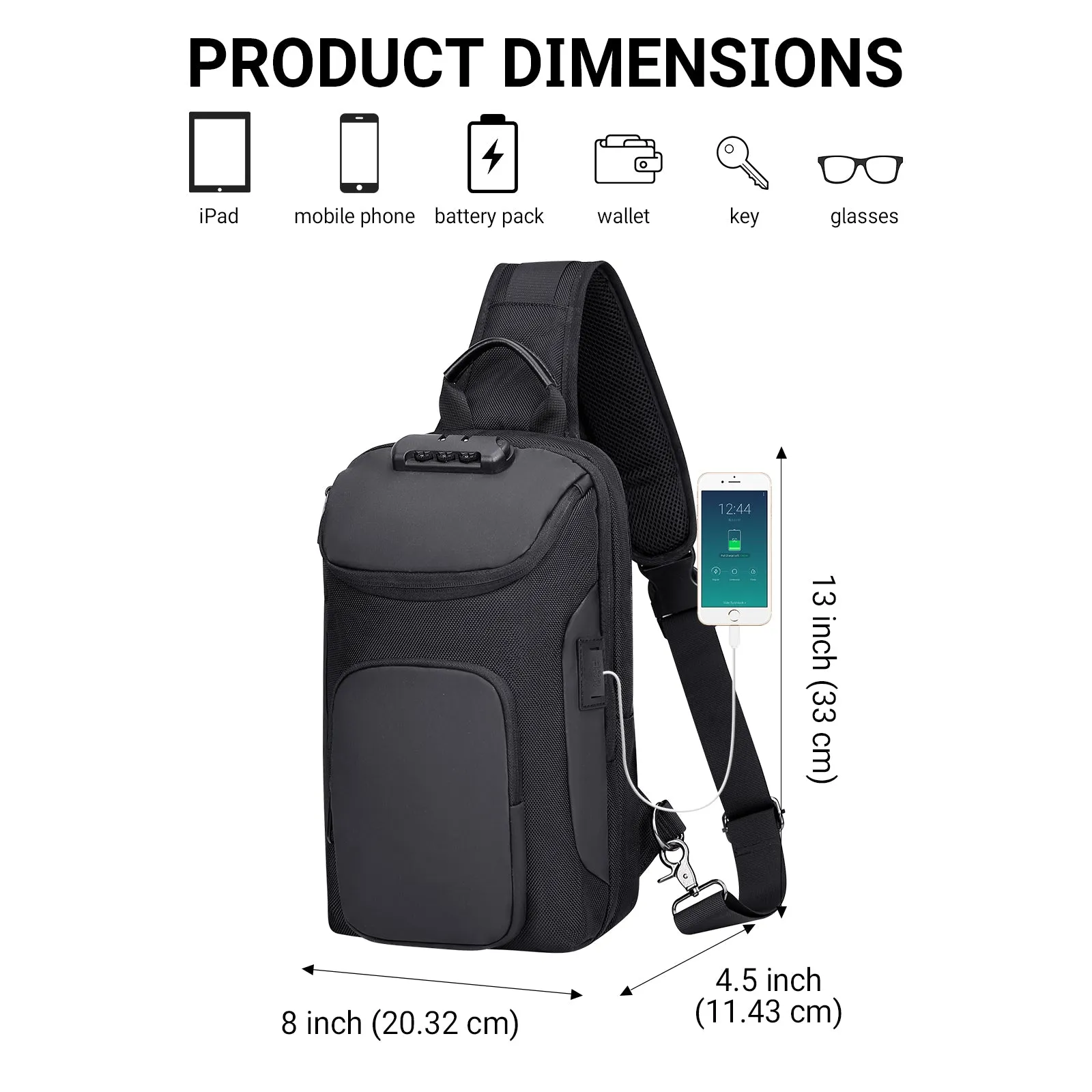 Sling Bag for Men Travel Anti-theft