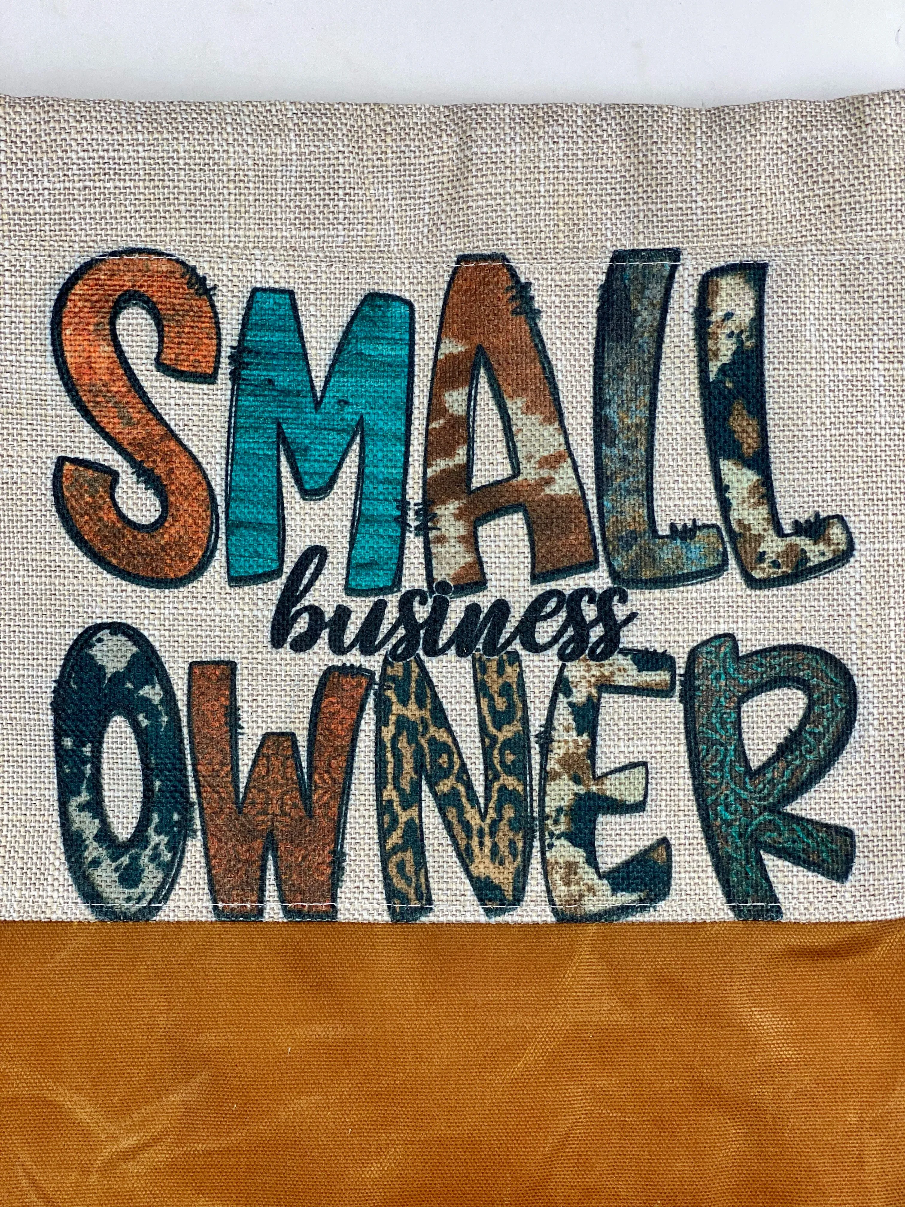 Small Business Owner Waxed Canvas Project Bag, Canvas Project Bag, Project Bag for Knitters, Knitting Bag