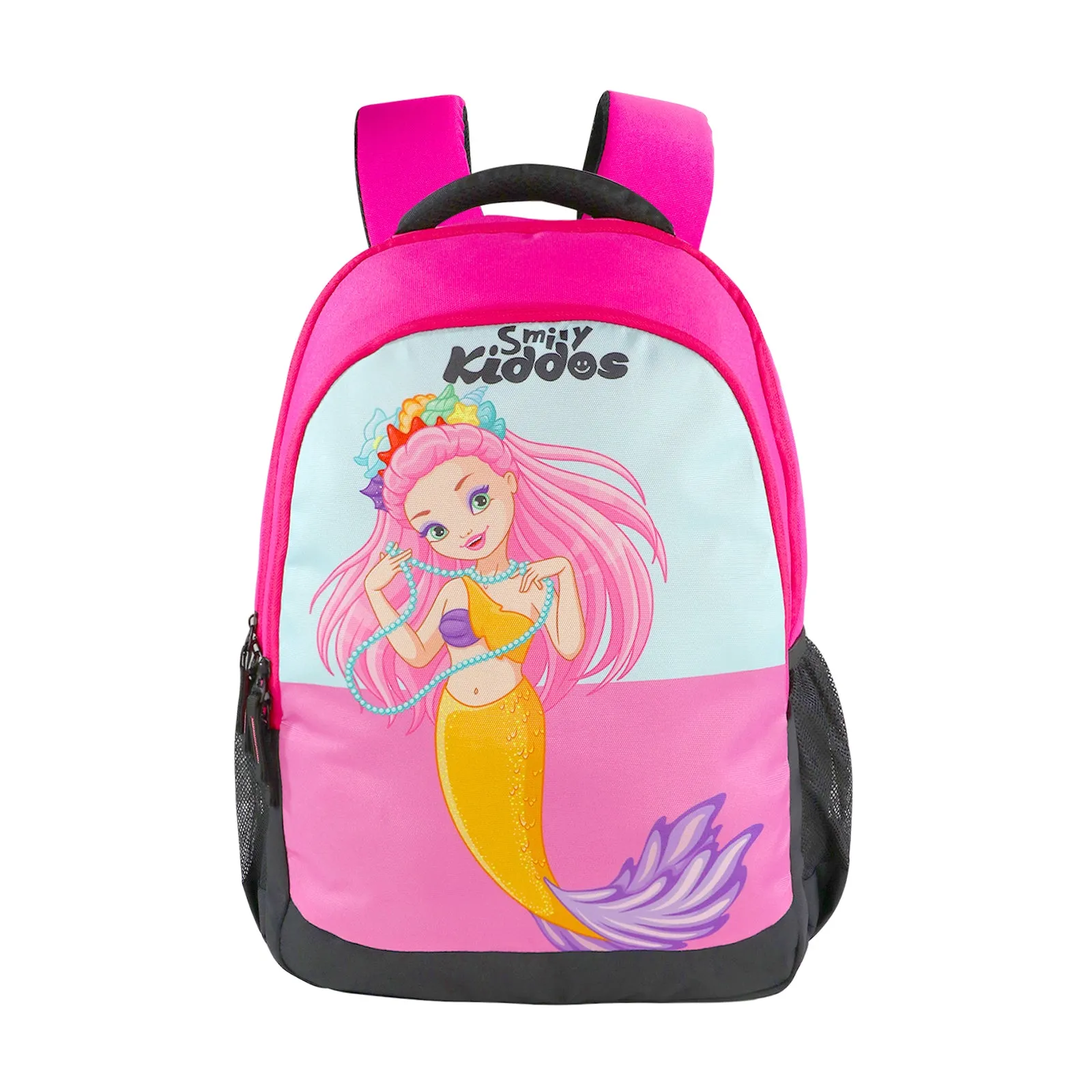 Smily Kiddos 29 Ltrs Junior School Bag  - Mermaid Theme - Dark Pink LxWxH :45 X 33 X 20 CM