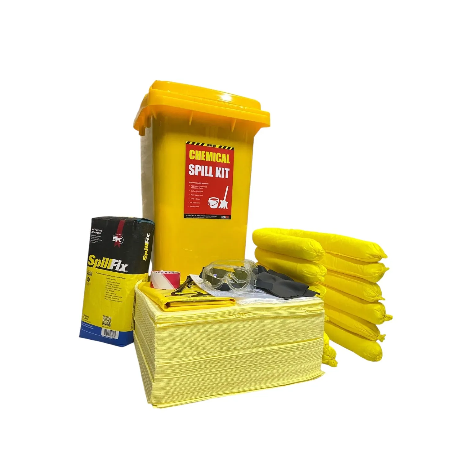 Spilldoc 120 Litre Chemical Spill Kit with Granular Absorbent Floor Sweep