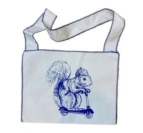 Squirrel on a Bird Tote - Royal