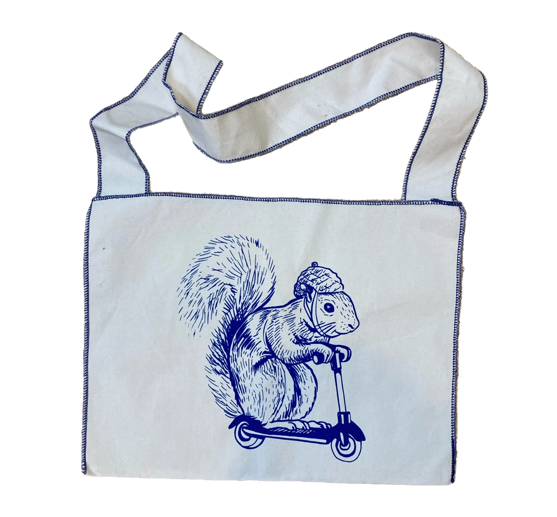 Squirrel on a Bird Tote - Royal