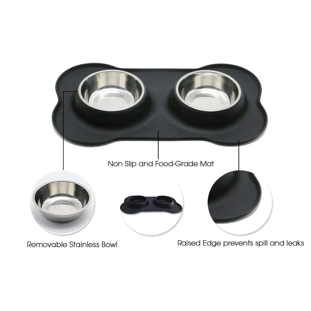 Stainless Steel Bowl Set w/ Anti-Slip Mat