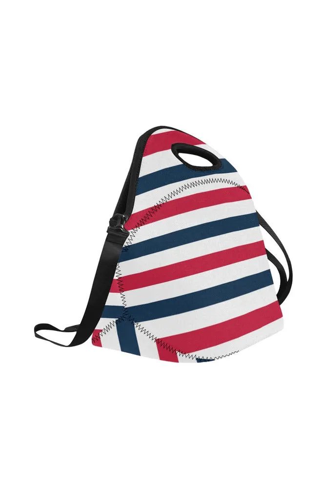 stripesbluegraywhite copy Neoprene Lunch Bag/Large (Model 1669)