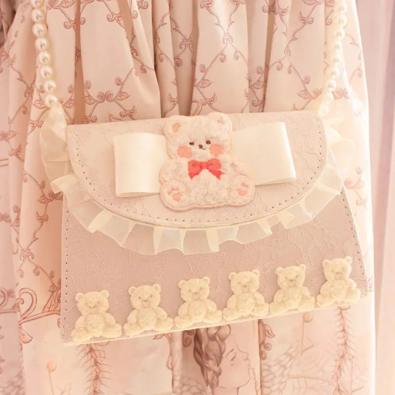 TAVIMART  -  Cute Bear Lolita Lace Bag Soft Sister Gentle Girl Daily Messenger Bag Lolita Handbag Kawaii Girl Loli Cosplay