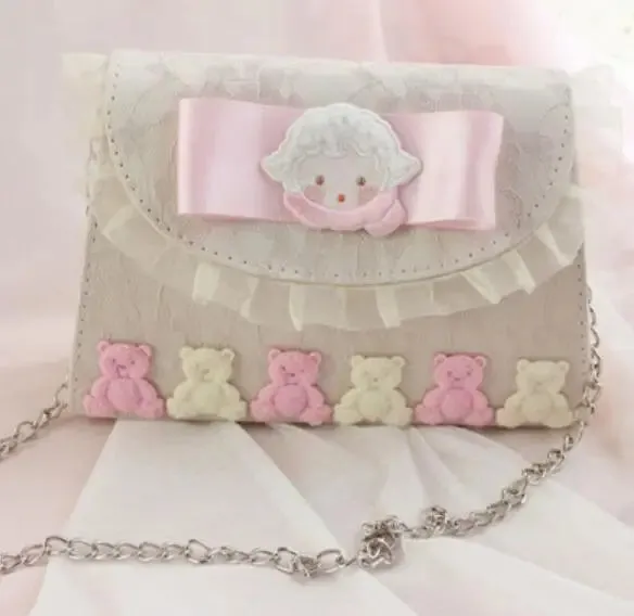 TAVIMART  -  Cute Bear Lolita Lace Bag Soft Sister Gentle Girl Daily Messenger Bag Lolita Handbag Kawaii Girl Loli Cosplay