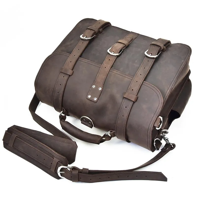 The Gustav Messenger Bag | Large Capacity Vintage Leather Messenger Bag