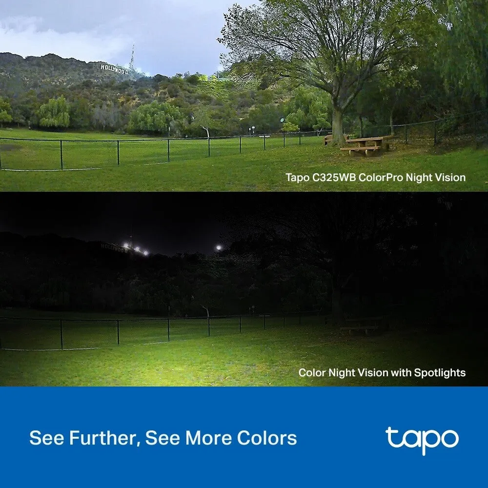 TP-Link Tapo C325WB 2K QHD ColorPro Outdoor Security Wi-Fi Camera IP66 Waterproof 127° Wide Field of View IP Camera