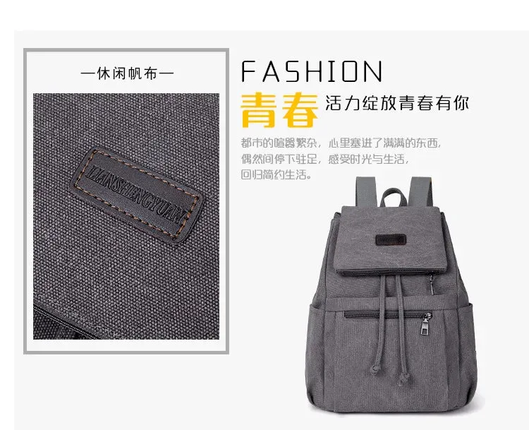 Unisex canvas backpack bag