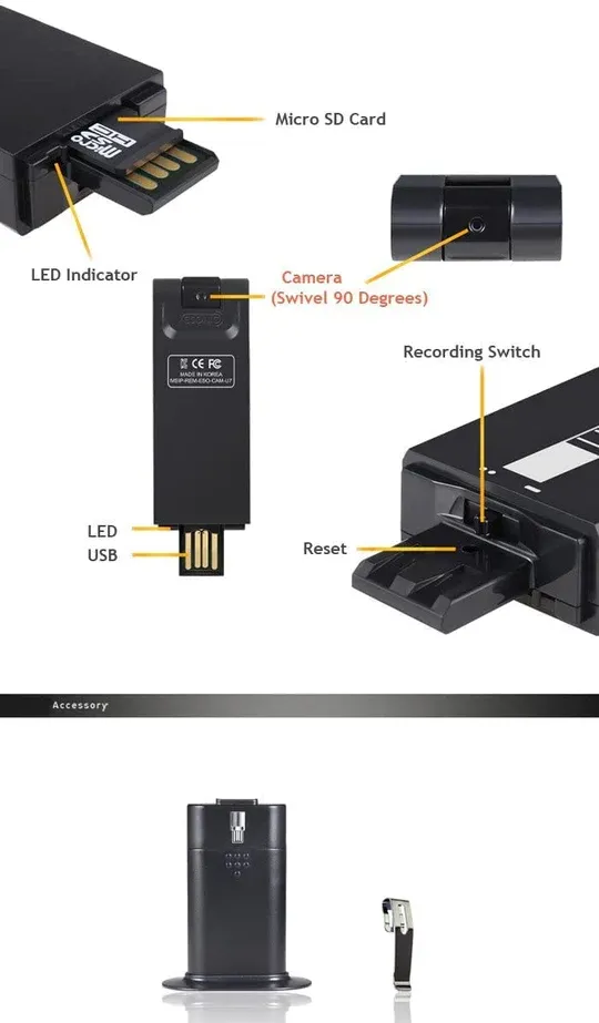 USB Mini Camera Audio Recorder 10hrs Battery Use