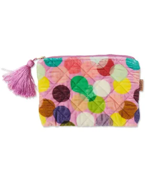 VELVET COSMETIC PURSE | Confetti Pink