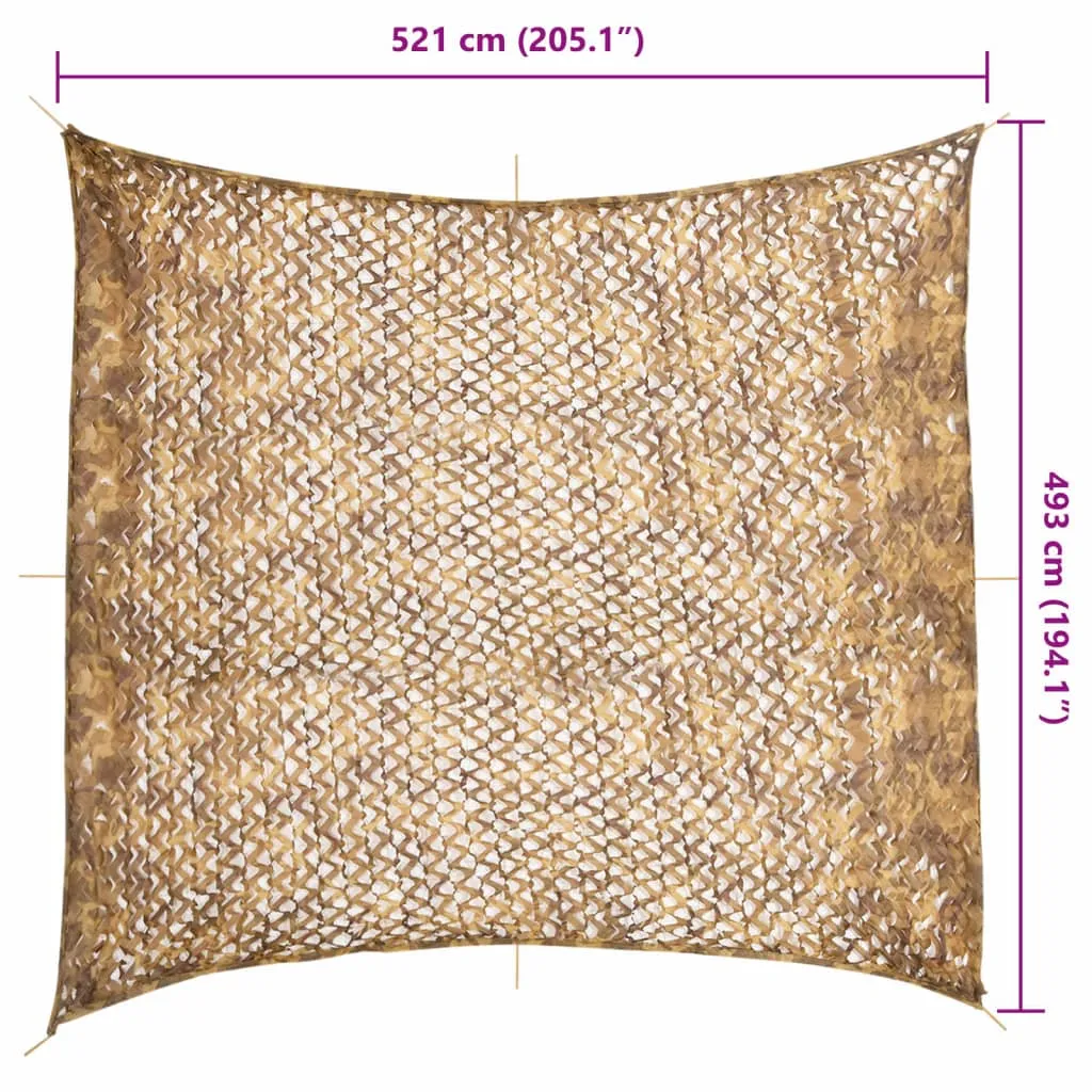 vidaXL Camouflage Net with Storage Bag 521x493 cm Sand