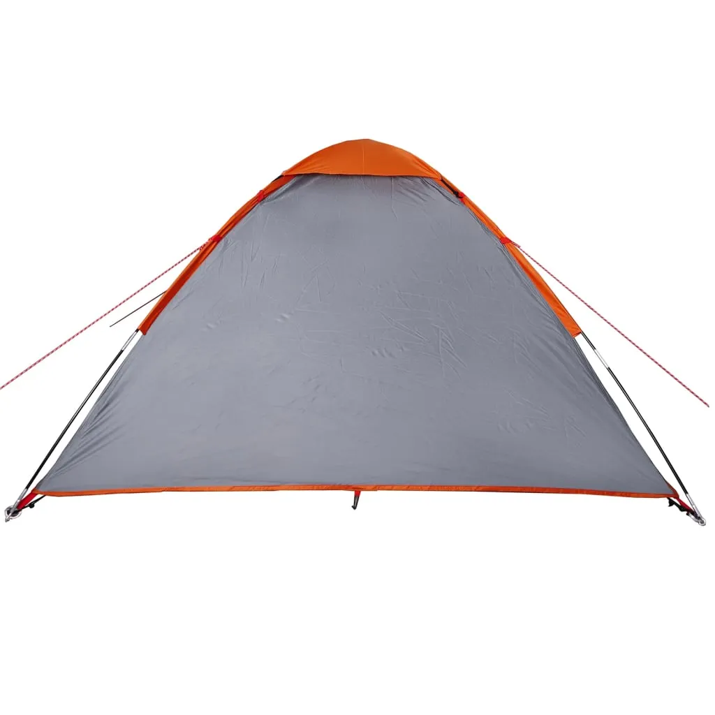 vidaXL Camping Tent Dome 4-Person Grey and Orange Waterproof