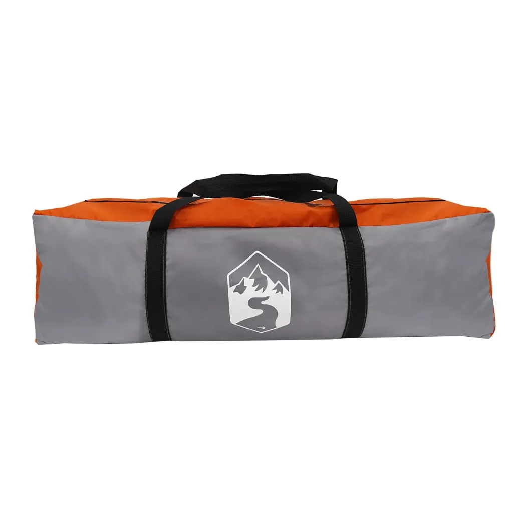 vidaXL Camping Tent Dome 4-Person Grey and Orange Waterproof