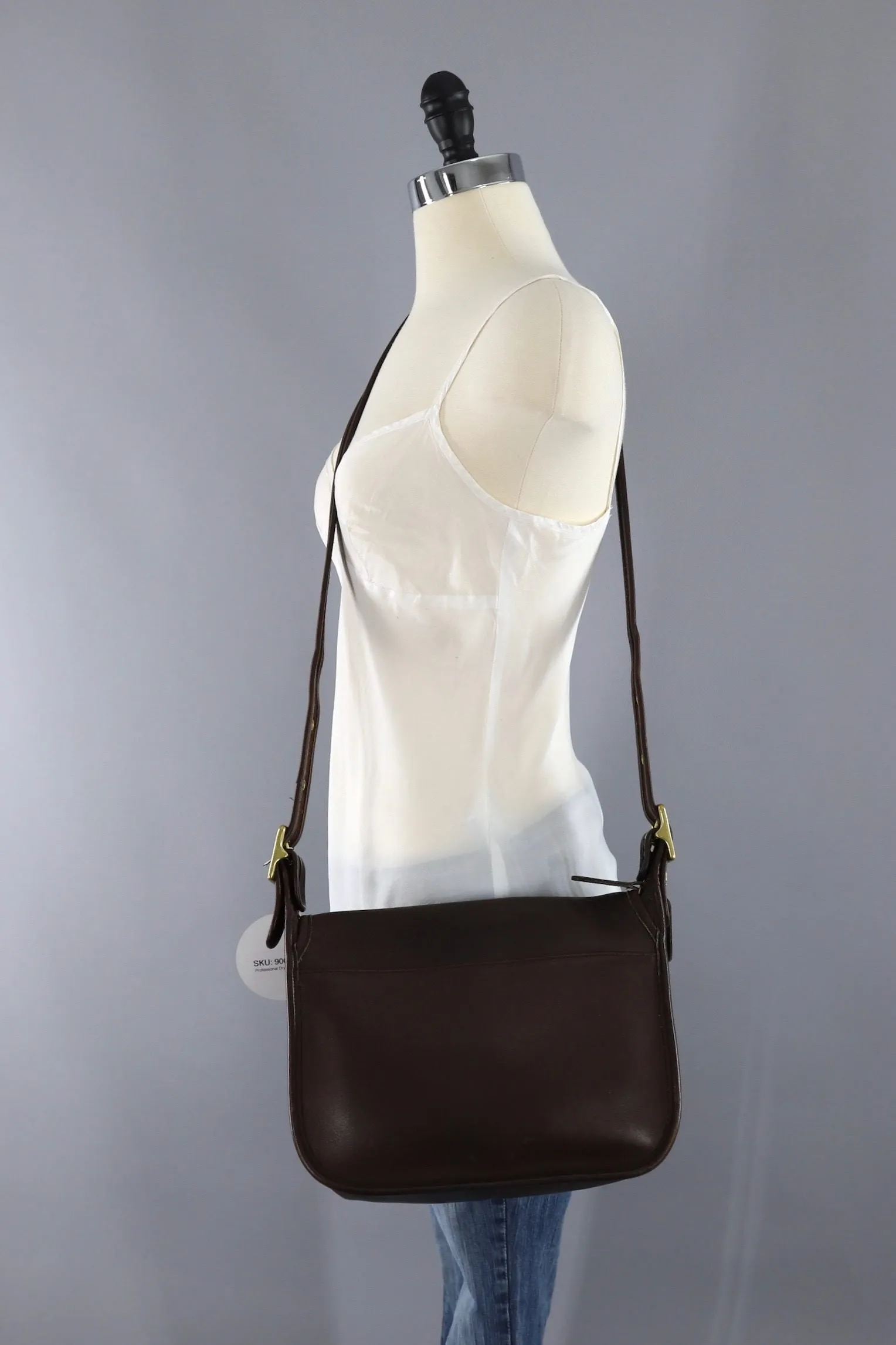 Vintage Brown Leather Coach Messanger Bag / G8P 9951