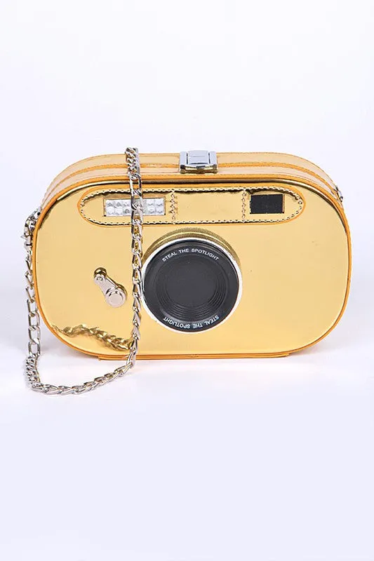 Vintage Camera Iconic Retro Purse Convertible Clutch Crossbody Novelty Bag