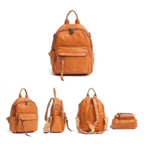 Vintage Casual Women's Functional Leather Backpacks