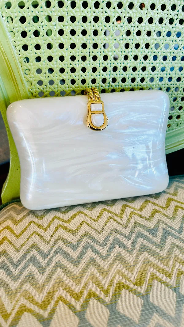 Vintage Lucite Pearl Marbolized Purse