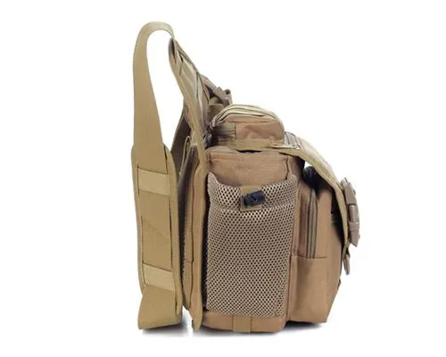 Water-reisitant Nylon DSLR Cross Body Camera Bag - Khaki