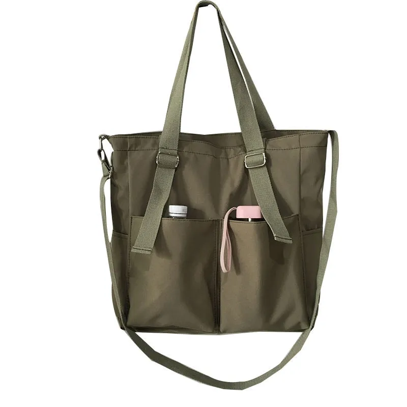 Water-Resistant Oxford Canvas Crossbody Tote Bag