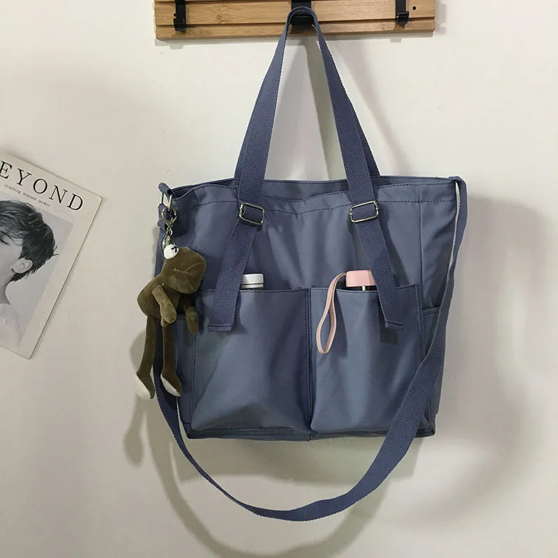 Water-Resistant Oxford Canvas Crossbody Tote Bag