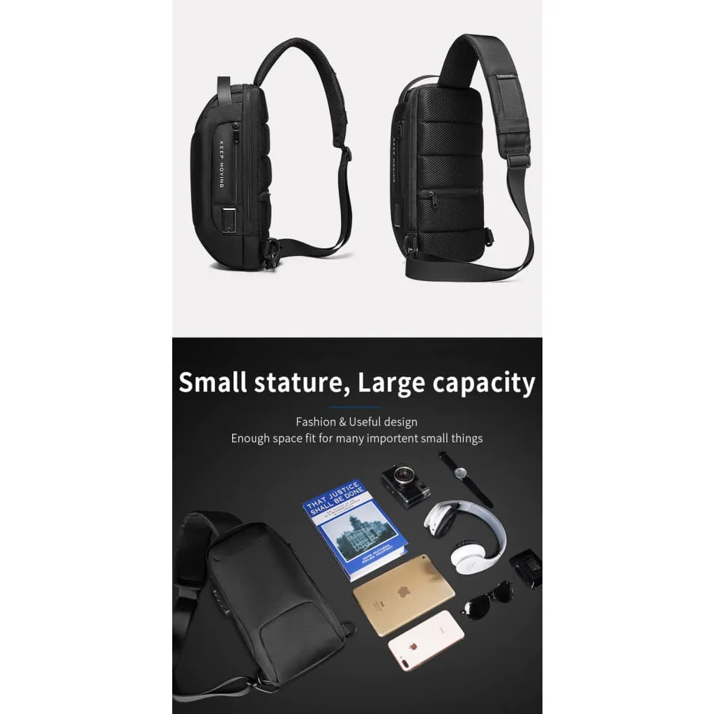 Waterproof Breathable USB Charging Port Sling Bag