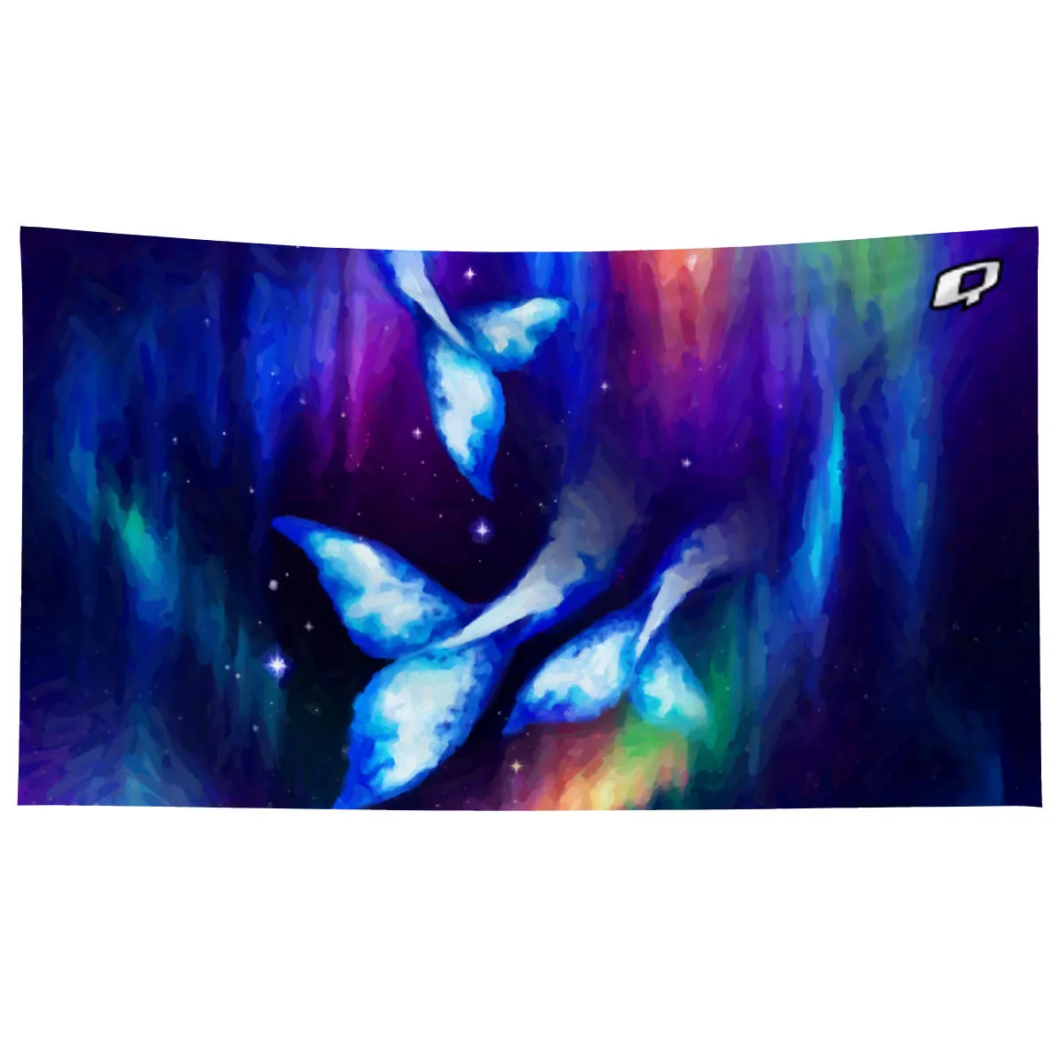 Whale Tail Borealis - Microfiber Swim Towel