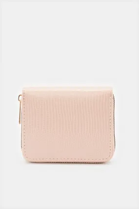 Women Pink Textured Purse