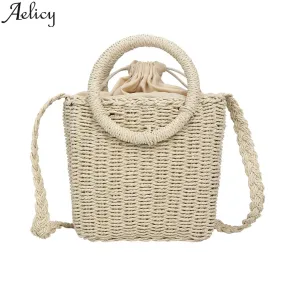 Women Straw Woven Handbag Versatile Crossbody Bags