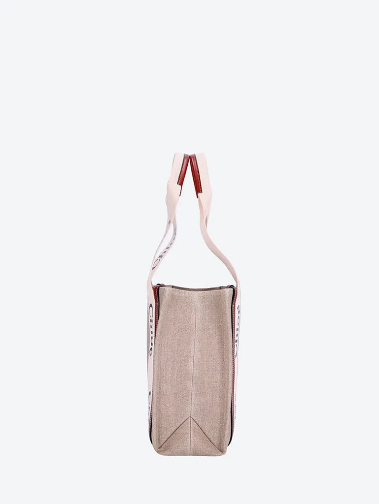 Woody linen medium tote bag